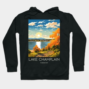 A Pop Art Travel Print of Lake Champlain - Vermont - US Hoodie